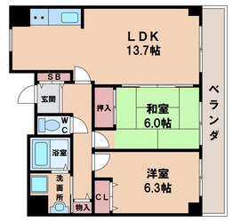 コーシャハイツ阿倍野筋の物件間取画像